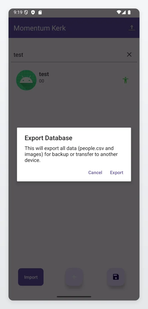 MCIv5 Export database