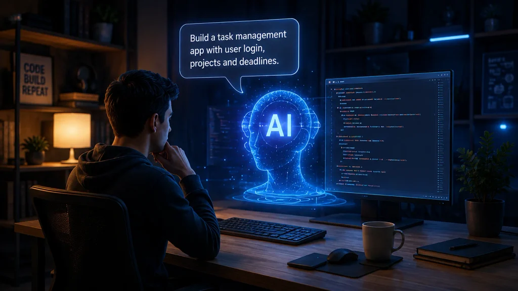 Giving a simple prompt to AI to build software