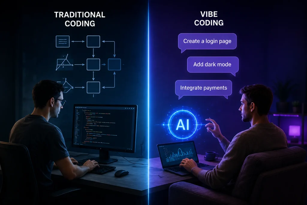 Traditional Coding vs Vibe Coding
